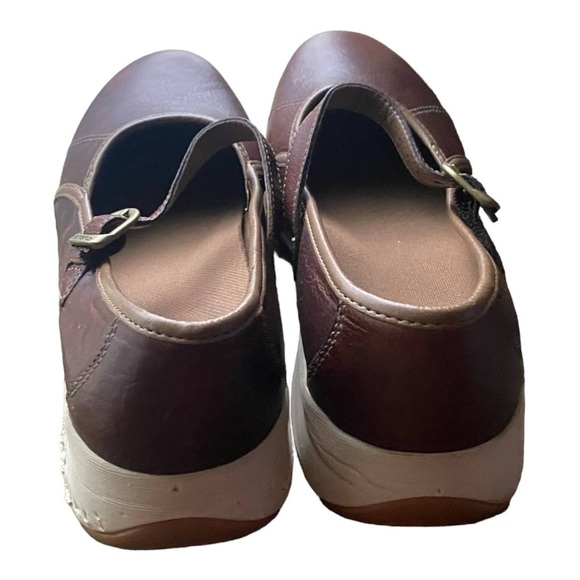 Dansko Mary Jane Clogs Slip Ons Size 40 Brown Leather Business Casual Work Shoes - Picture 10 of 12